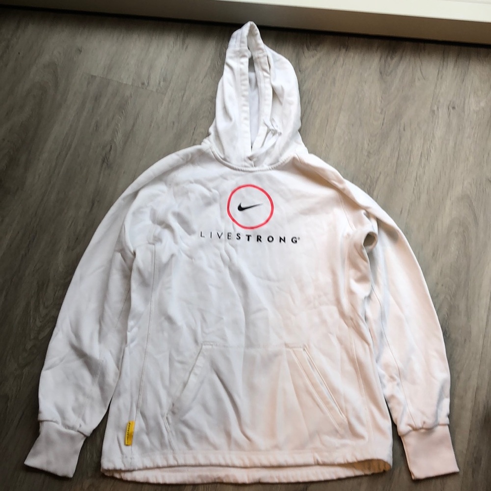 White LIVESTRONG sweatshirt